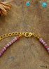 Boho Necklace, Choker Necklace, Pink Tourmaline Spike